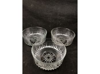 Etched Glass Bowls Lot Of 3