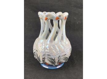Hand Painted Swan Candle Votive Made In Japan
