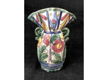 Floral Clay Vase