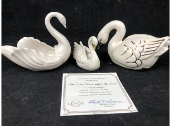 The Lenox Ivory And Gold Swan