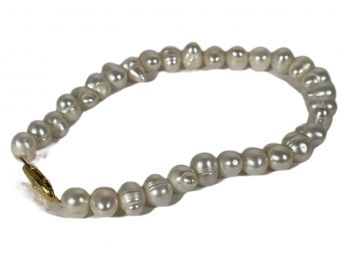 Fine Genuine Cultured Pearl Bracelet 8 Inch Long