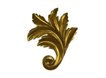 Metropolitan Museum Of Art Gilt Bronze Brooch Acanthus Leaf Form