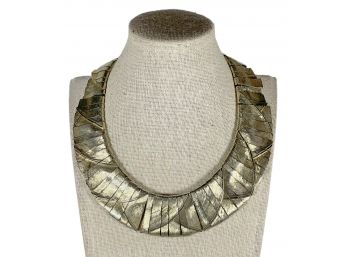 VINTAGE HEAVY SILVER/GOLD TONE 1960S NECKLACE LINKED