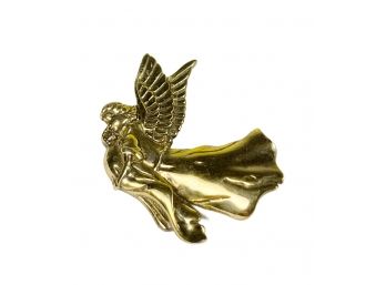 Gold Over Sterling Silver Guardian Angel Brooch Pin