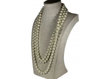 70 Inch Long Simulated Pearl Necklace Designer Minor Damage