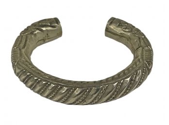 Vintage Silver Plated Ethnographic Cuff Bracelet