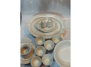 Pfaltzgraff Set Of Platter, Oval Dish, 2 Vegetable Bowls, 2 Plates, 6 Coffee Cups, Salt And Pepper Shaker