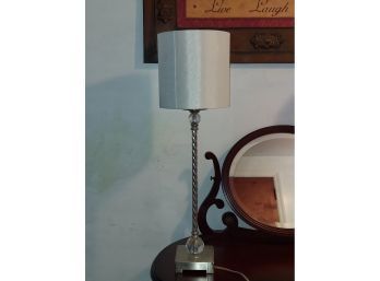Pair Of Decor Therapy Table Lamp, Chrome And Clear Acrylic