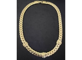 MODERN GOLD TONE CUBIN STYLE NECKLACE