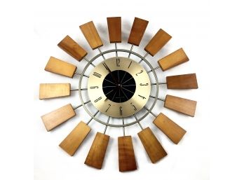 Mid Century Modern Style Kenneth Wingard Starburst Clock