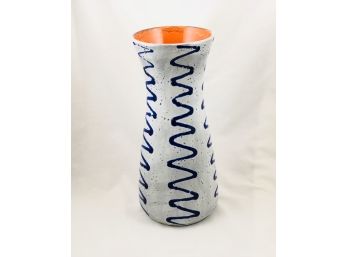 LARGE Mid Century Ceramic Abstract Lava Glaze Vase