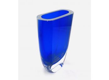 Vintage Cobalt Blue BLOCK Crystal Vase - San Carlos Collection