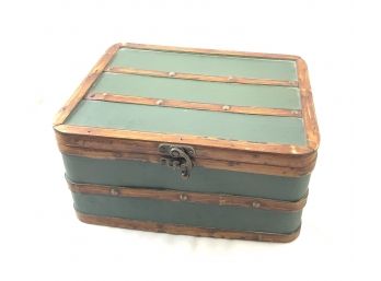 Vintage Wood And Rattan Box