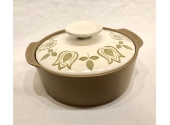 Mid Century Ceramic Lidded Casserole Dish - Signed Faintly On Bottom