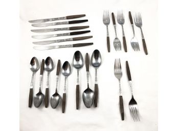 Lot Of Mid Century Modern Wood And Stainless Utensils