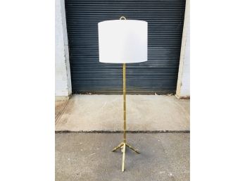Like New Lillian August Brass Tripod Floor Lamp - Retail $565 With Original Tag