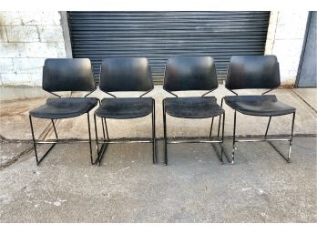 RARE Set Of 4 Mid Century Wood And Metal Thomas Tolleson Krueger Matrix Chairs