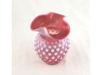 Vintage Fenton Cranberry Hobnail Vase