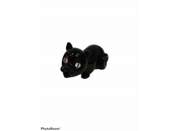 VINTAGE SEGUSO BISCHOFF BLACK CAT DECANTER MURANO GLASS APPROX 9.5x4 1/4