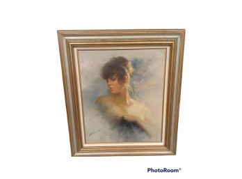 OIL PAINTING OF A PORTRAIT OF A BEAUTIFUL WOMAN SIGNED L. WILLIAMS  28'X32'