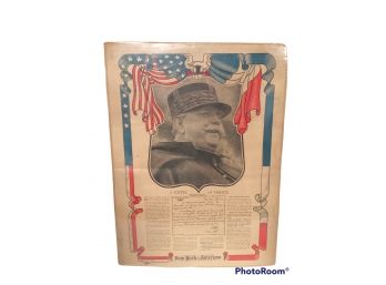 NEW YORK AMERICAN NEWSPAPER PAGE FROM 1917   EPHEMERA  WW1 ERA     22.5'X17'
