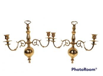 PAIR OF BRASS CANDLESTICK HOLDERS