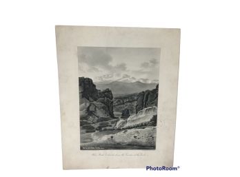 ANTIQUE LITHOGRAPH PRINT FROM JOHN A. LOWELL & CO. ' PIKES PEAK COLORADO GARDEN OF THE GODS' 16'X13'