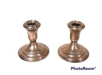 PAIR OF STERLING SILVER .925  WEIGHTED CANDLESTICK HOLDERS