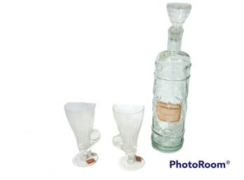 LOT OF HAND MADE AVITRA CRYSTAL GLASSES & DECANTER