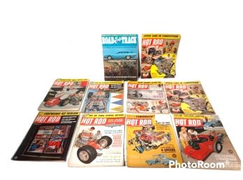 LOT OF 10 HOT ROD & CAR MAGAZINES FROM THE 1960'S