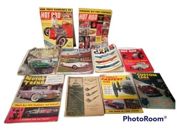 LOT OF 10 HOT ROD & CAR MAGAZINES FROM THE 1950'S