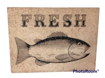 FRESH FISH WOOD SIGN 16'X12'