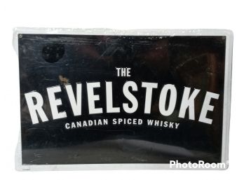 THE REVELSTOKE CANADIAN SPICED WHISKY METAL SIGN BARWARE. 18'X12'