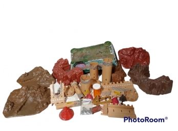 MARX TOYS CASTLE PLAYSET & ANOTHER PLAYSET THAT LOOKS LIKE A MINE