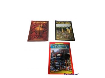 LOT OF 3 BOOKS, WARHAMMER THE GAME OF FANTASY BATTLES, COLLECTING & PAINTING WAR GAMES ARMIES, HOW TO MAKE WAR