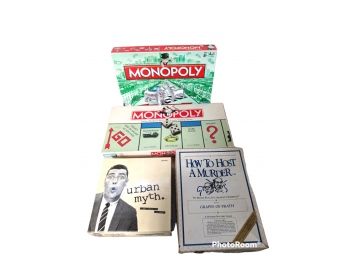 BOARD GAME LOT, MONOPOLY, URBAN MYTH, & HOW TO HOST A MURDER