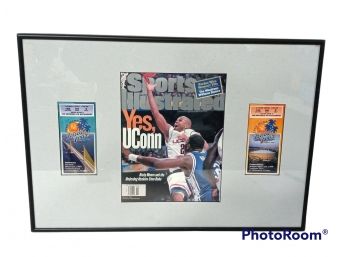 SPORTS ILLUSTRATED  FINAL FOUR FRAMED MAGAZINE & TICKETS 22'X15.5'