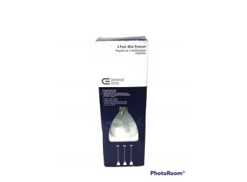COMERCIAL ELECTRIC 3 PACK MINI PENDANT HANGING LAMPS IN BOX