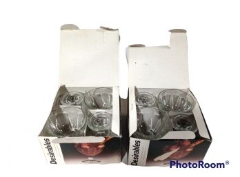 DESIRABLES ITALCRYSTAL DESSERT CUPS SET OF 8 IN ORIGINAL BOXES