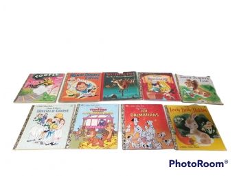 LOT OF 9 THE LITTLE GOLDEN BOOK CHILDRENS BOOKS, TOOTLE, HOWDY DOODY'S CIRCUS, RUDOLPH THE RED NOSED REINDEER