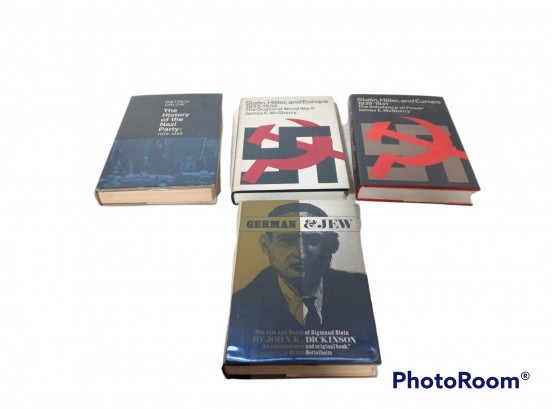 LOT OF 4 BOOKS, (1969)THE HISTORY OF THE N**I PARTY 1919-1933, STALIN HITLER & EUROPE 1933-1939 THE ORGINS OF