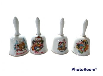 Lot Of Disney Porcelain Bells With Disney Characters On Them, Mickey Mouse,