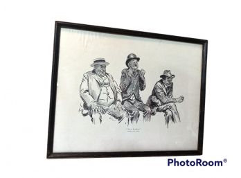 Charles Dana Gibsons Two Strikes  Print, FRAMED READY TO HANG 16.25'X12.75'