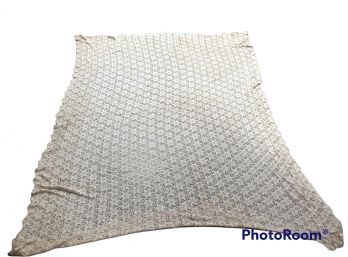 Vintage Large Hand Crochet Table Cloth  106'x84'