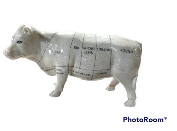Model Cow Diagram Beef Figurine Decor, Porcelain Butcher Shop Decor, Meat Cuts