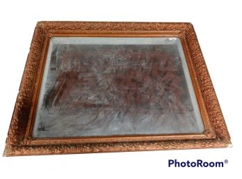 ANTIQUE HAND CARVED SHADOW BOX FRAME WALL HANGING. 29.5'X24'X4.5'