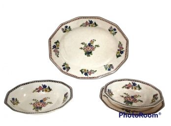 LOT OF PORCELAIN TABLE WARE, SERVING TRAY, BOWL, PLATES