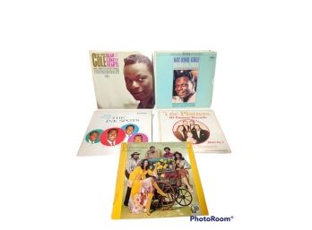 RECORD LP LOT, NAT KING COLE,THE PLATTERS,THE INK SPOTS, THE 5TH DIMENSION
