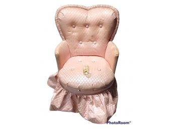 ANTIQUE PINK HEART SHAPED VANITY BOUDOIR SITTING CHAIR