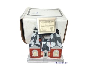 HAWTHORNE COLLECTIBLES 'THE LIBRARY' ROCKWELL'S CHRISTMAS IN STOCKBRIDGE COLLECTION LIGHTED HOUSE